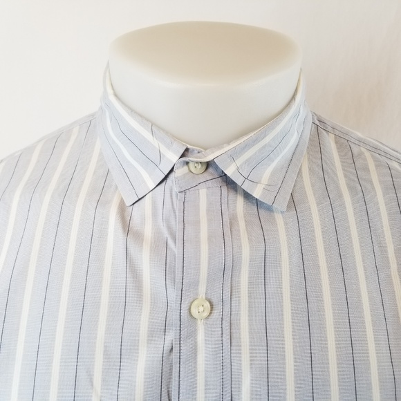 J Crew Mens Button Front Shirt 16.5 Large L/S Blue - Picture 3 of 5